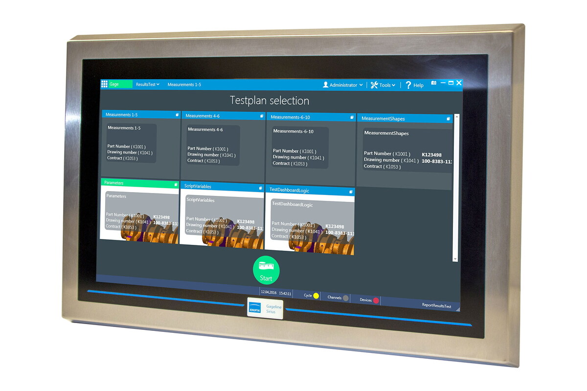 Sistem Sirius - afișaj industrial cu selecție de testplan