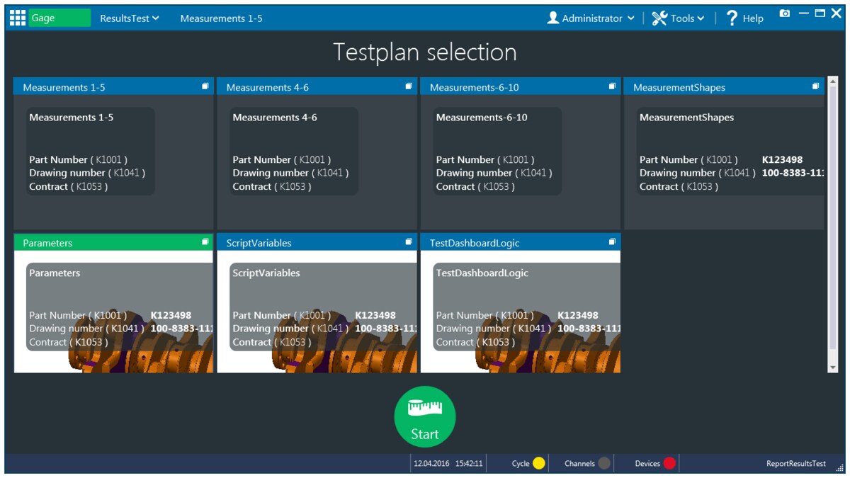 Tolaris Premium - ecran de pornire rapidă pentru măsurători