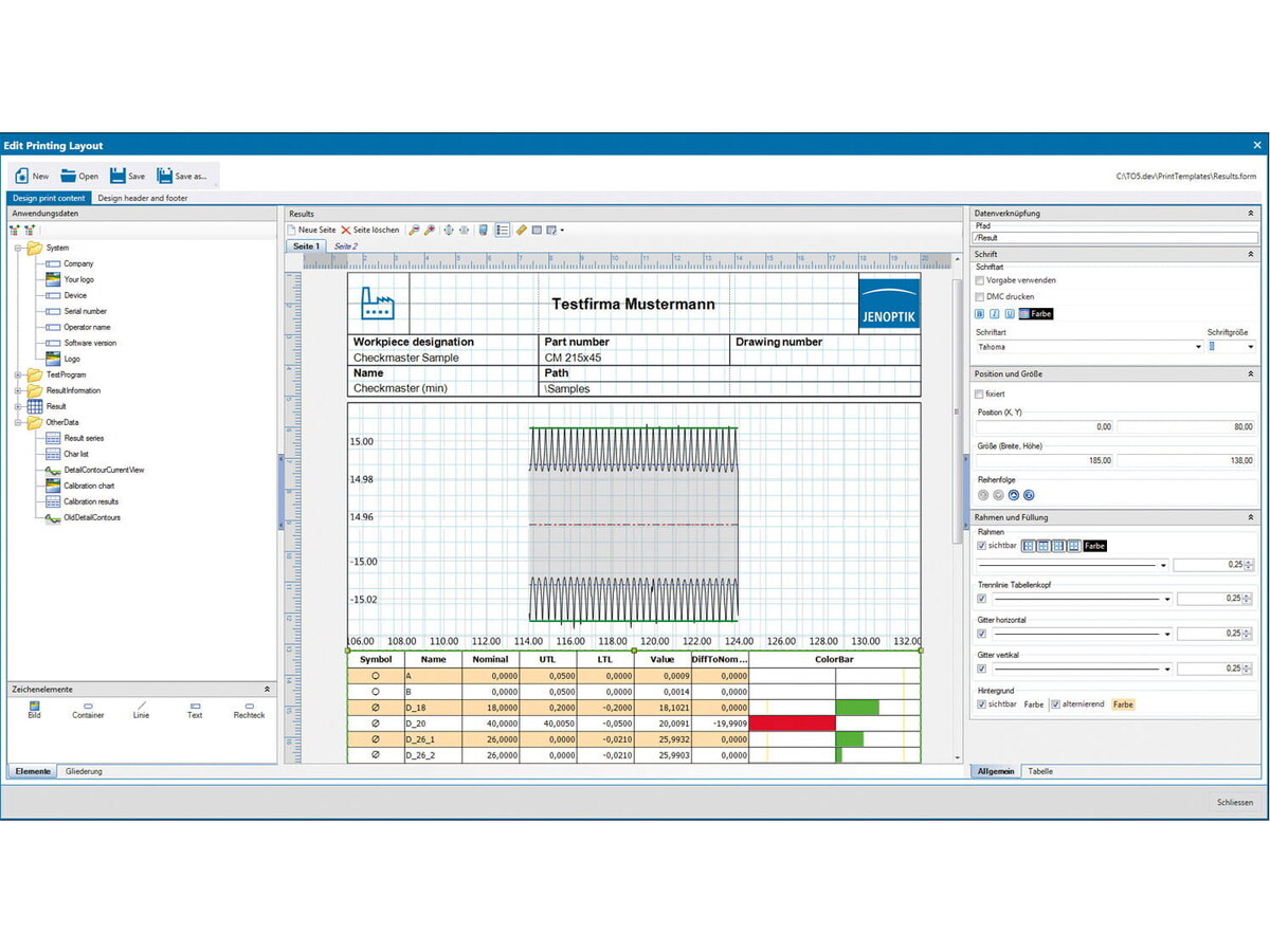 Tolaris Optic - editor rapoarte personalizate